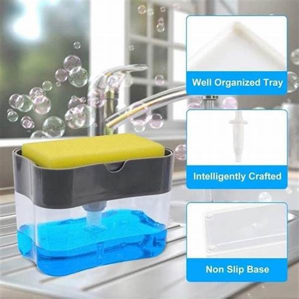 2-in-1 Multi-function Dishwashing Liquid Box Soap Pump Dispenser Sponge Holder For Dish Soap And Sponge Kitchen Clean Tool – Each