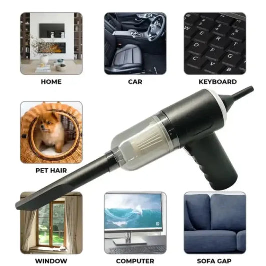 3 In 1 Portable Vacuum Cleaner Duster Blower Air Pump Wireless Hand-held Cleaning For Car Home