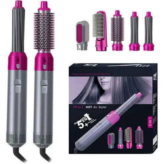 5 In 1 Hair Dryer Hot Air Brush Hair Volumizer Straightener And Curler