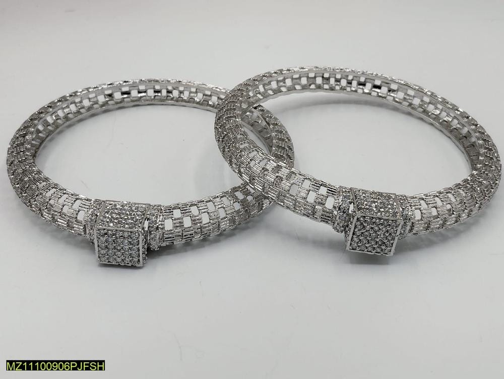 2 Pcs Silver Plated Bangles