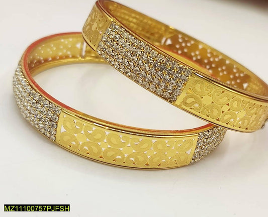 2 Pcs Beautiful Golden Bangles