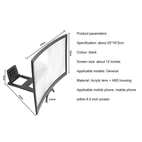 Mobile Phone Screen Magnifier 12 Inch Hd Video Amplifier Stand For Smartphone Gdeals