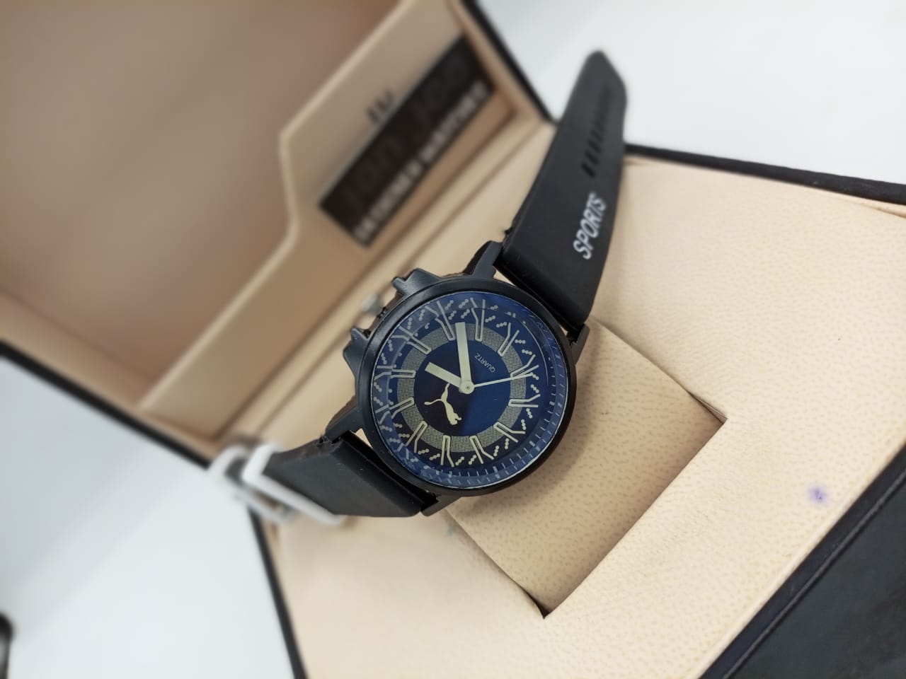 Puma Round Quartz Stylish Black Strap Watch