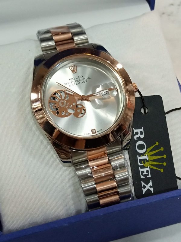 Rolex Silver Brown Dial Watch