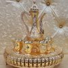 Royal Tea Set High Quality Gold and silver Plated 5ltr With 6 Pcs Cups