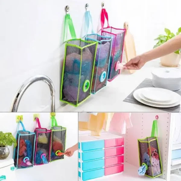 Mesh Hanging Kitchen Garbage Bag Storage