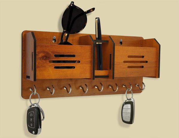 Multipurpose Design Wooden Key Holder