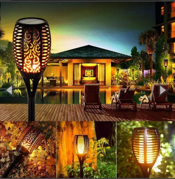 Solar Torch Lights With Flickering Flames For Outdoors Garden Path Light Solar-