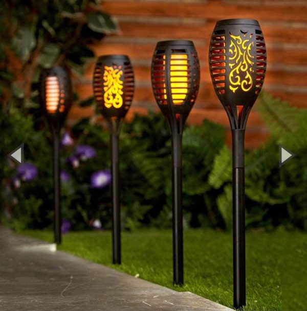 Solar Torch Lights With Flickering Flames For Outdoors Garden Path Light Solar-