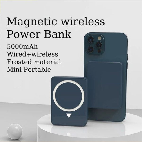 Wireless Magnetic 5000mah Iphone Power Bank (wireless And Wire Both Options)